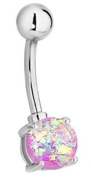 Kolczyk do pępka z opalem  DIA-PB509 CS-FIOLETOWY  Syntetyczny opal, stal chirurgiczna.jpg